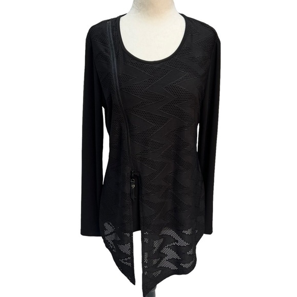 JOSEPH Ribkoff Black Long Sleeve Asymmetric Top Size 8 - Picture 1 of 10